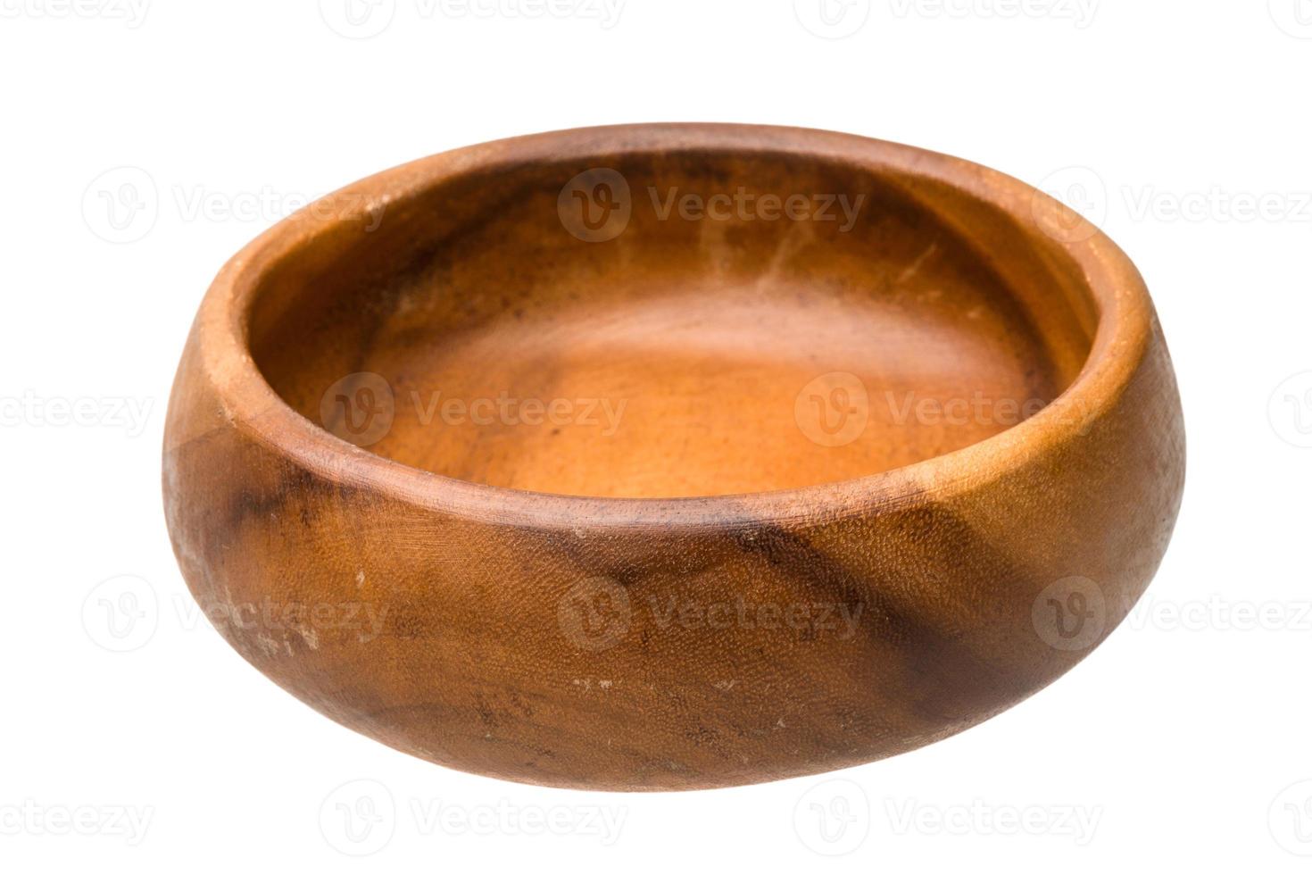 Wood bowl on white background photo