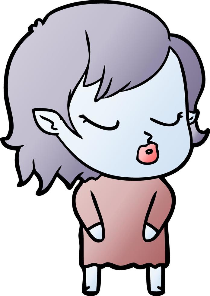 cute cartoon vampire girl vector