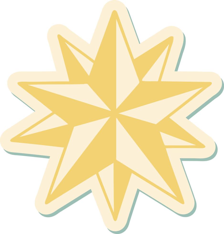 sticker of tattoo in traditional style of a star vector