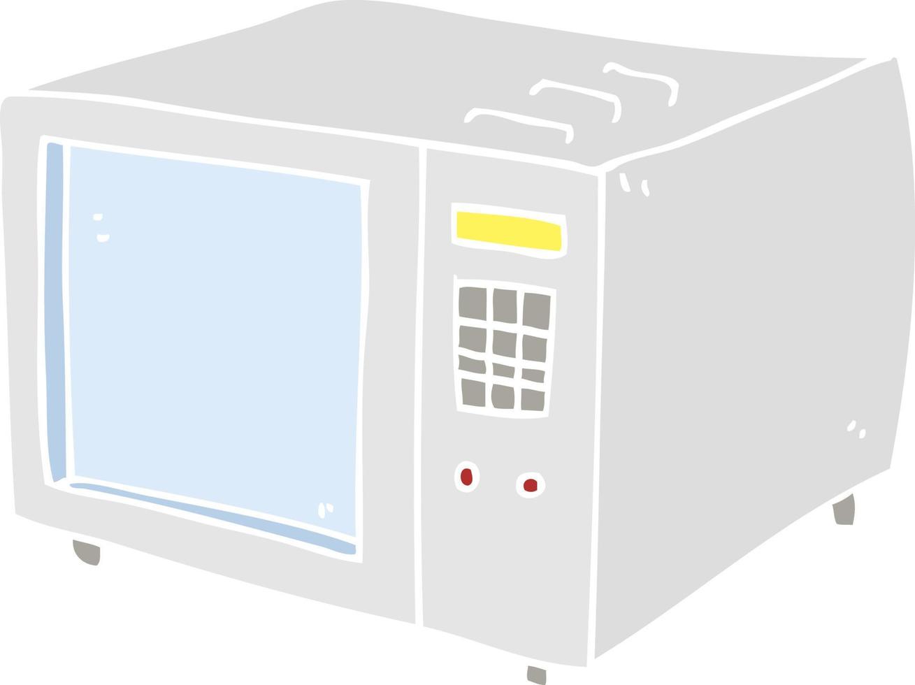 flat color illustration of microwave vector