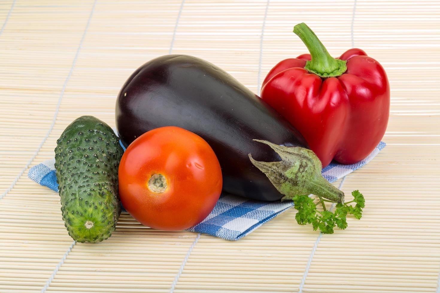 Vegetable on wooden background photo