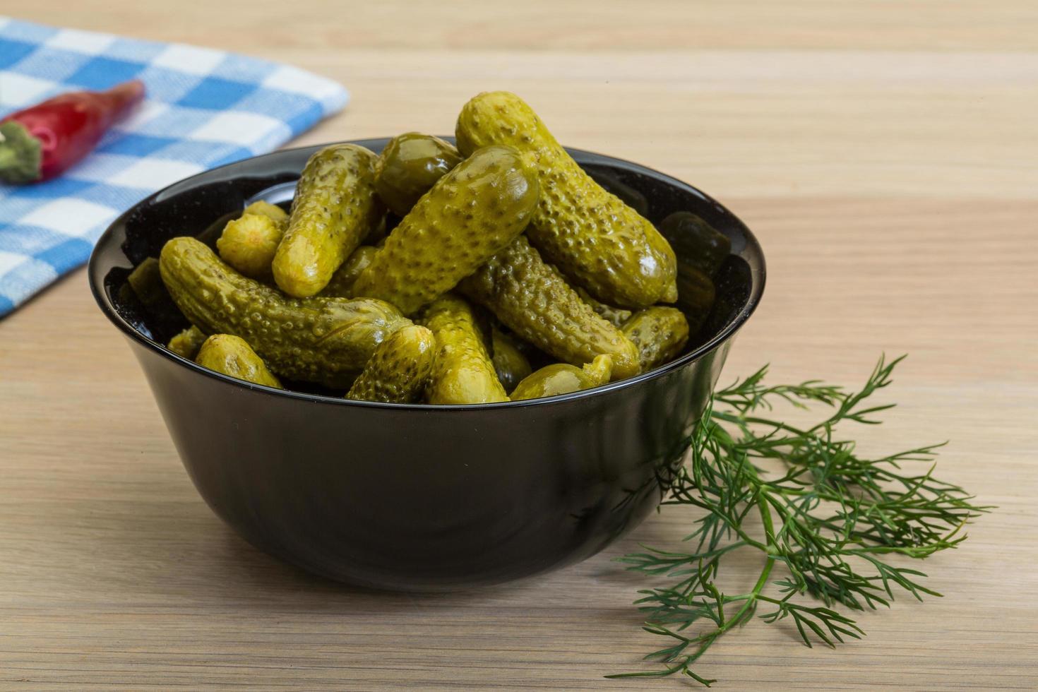 Marinated small cucumber photo