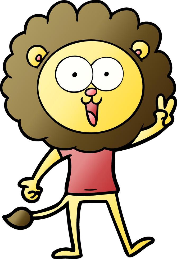 happy cartoon lion vector