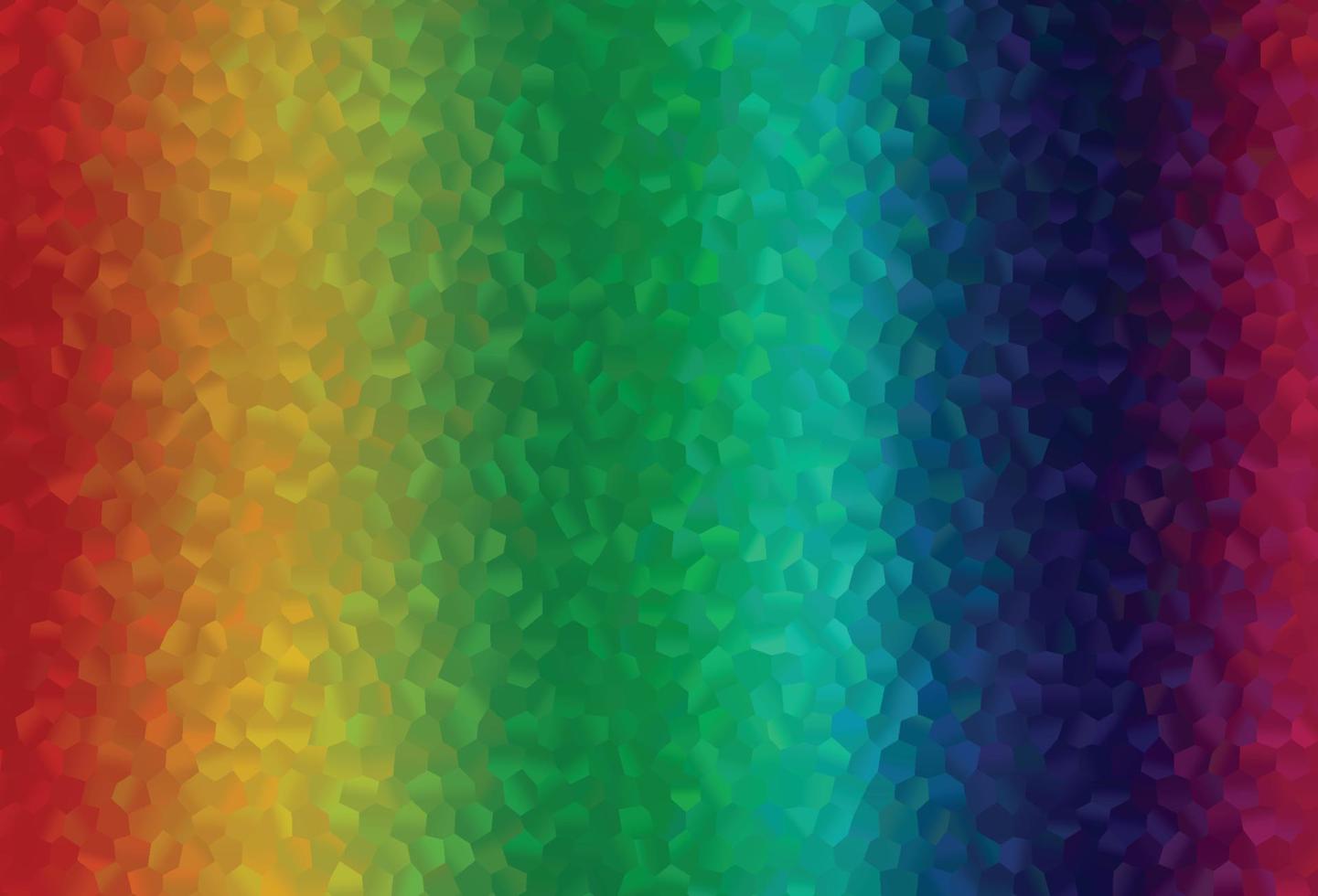 cubierta de vector de arco iris multicolor claro con conjunto de hexágonos.