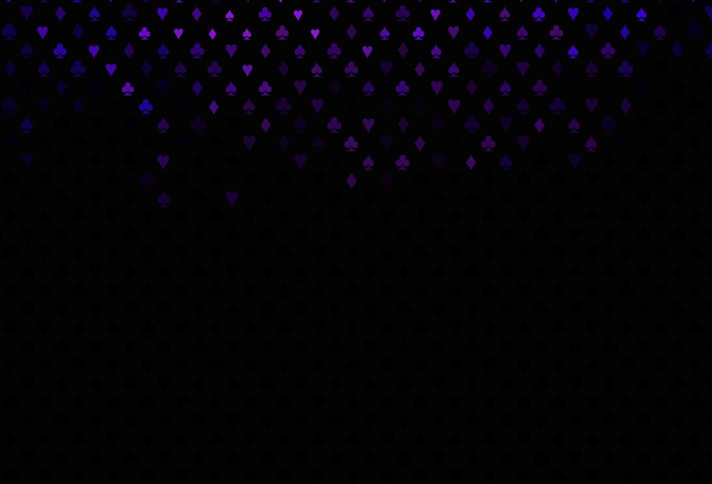 Dark purple vector texture with playing cards.