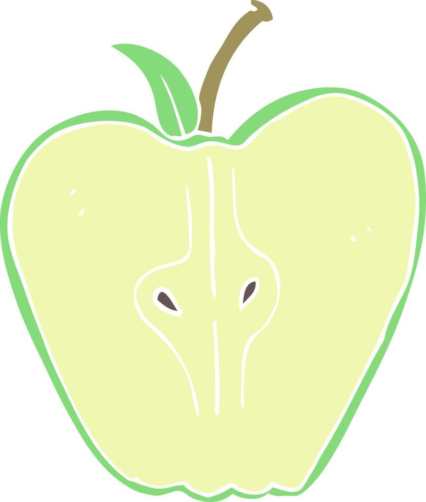 flat color illustration of apple vector