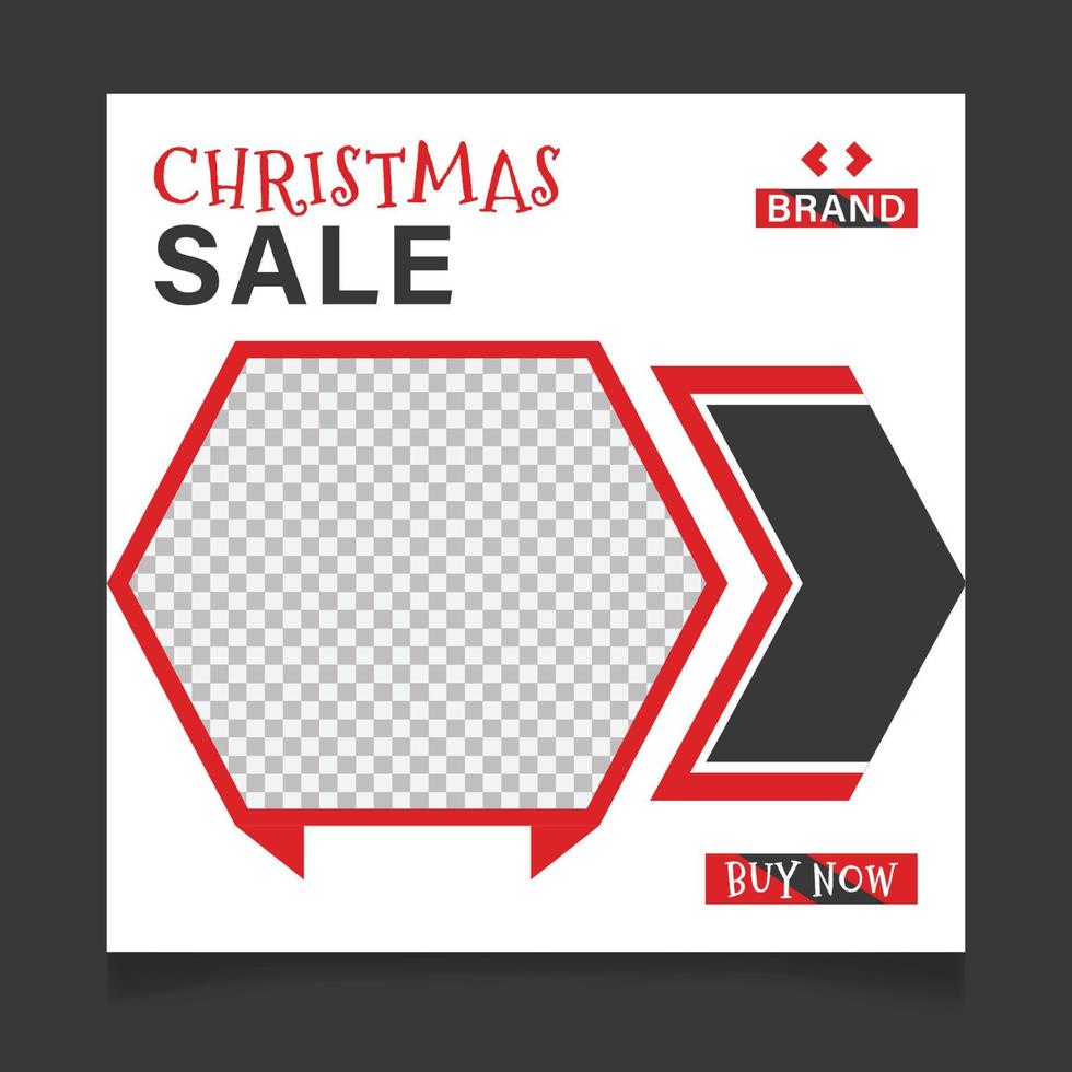 Merry christmas social media post template design and winter festival sale promotion banner vector