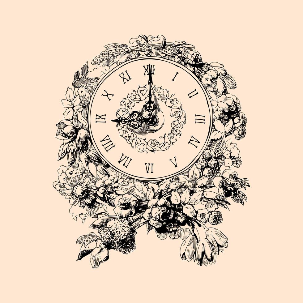 Vintage wall clock illustration 12065014 Vector Art at Vecteezy
