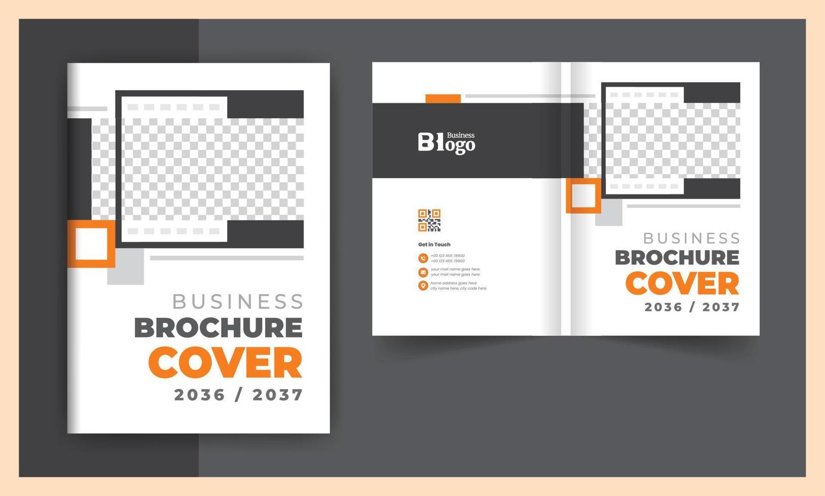Abstract Business brochure cover bi fold design template vector