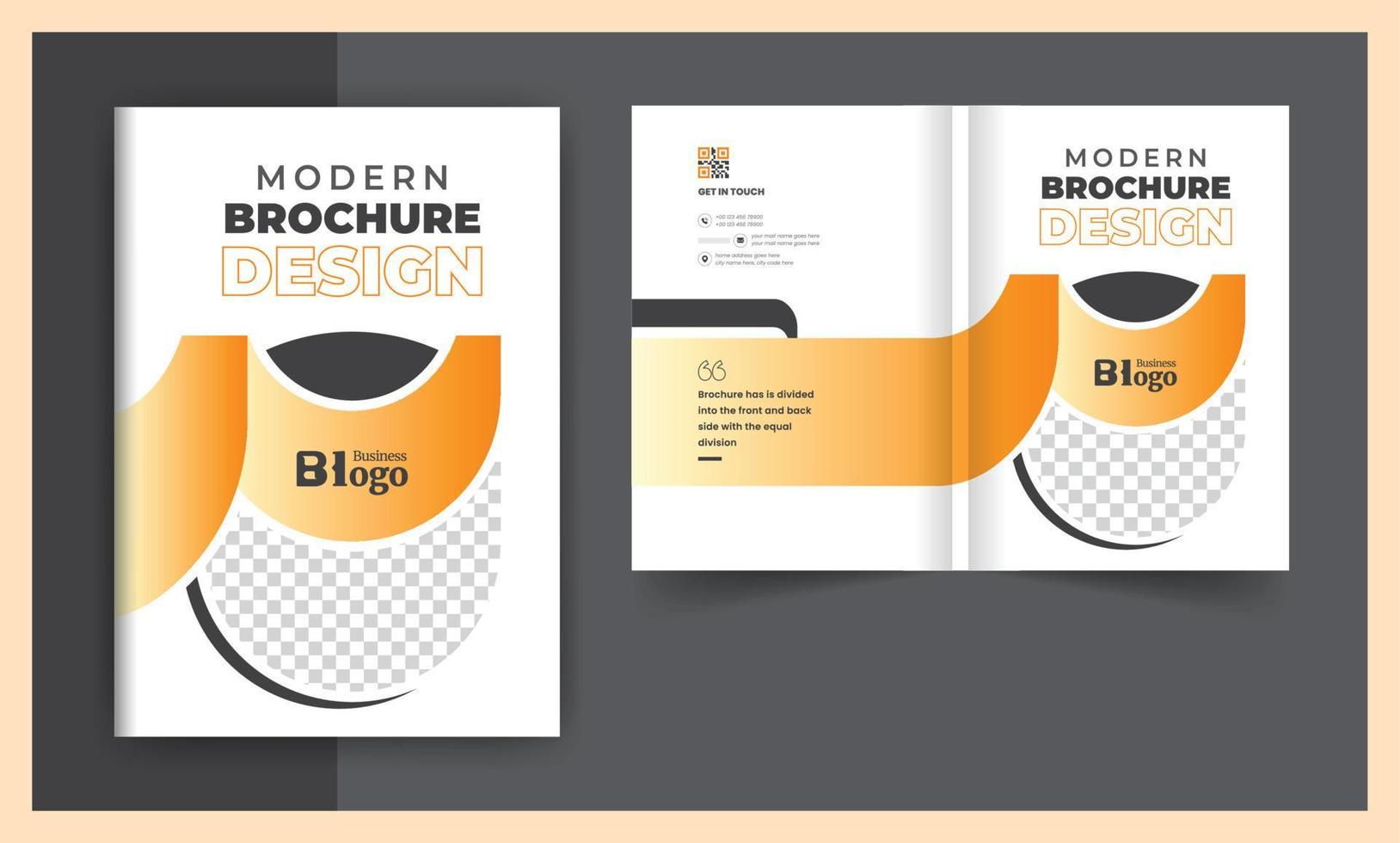 Abstract Business brochure cover bi fold design template vector