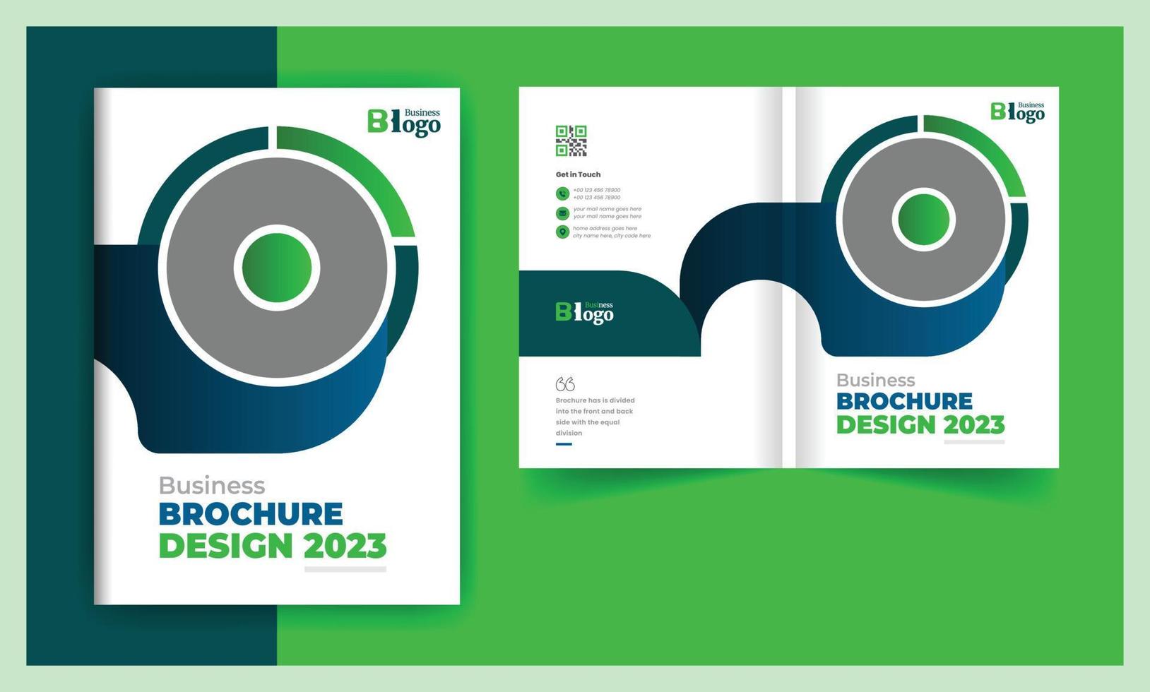 Abstract Business brochure cover bi fold design template vector