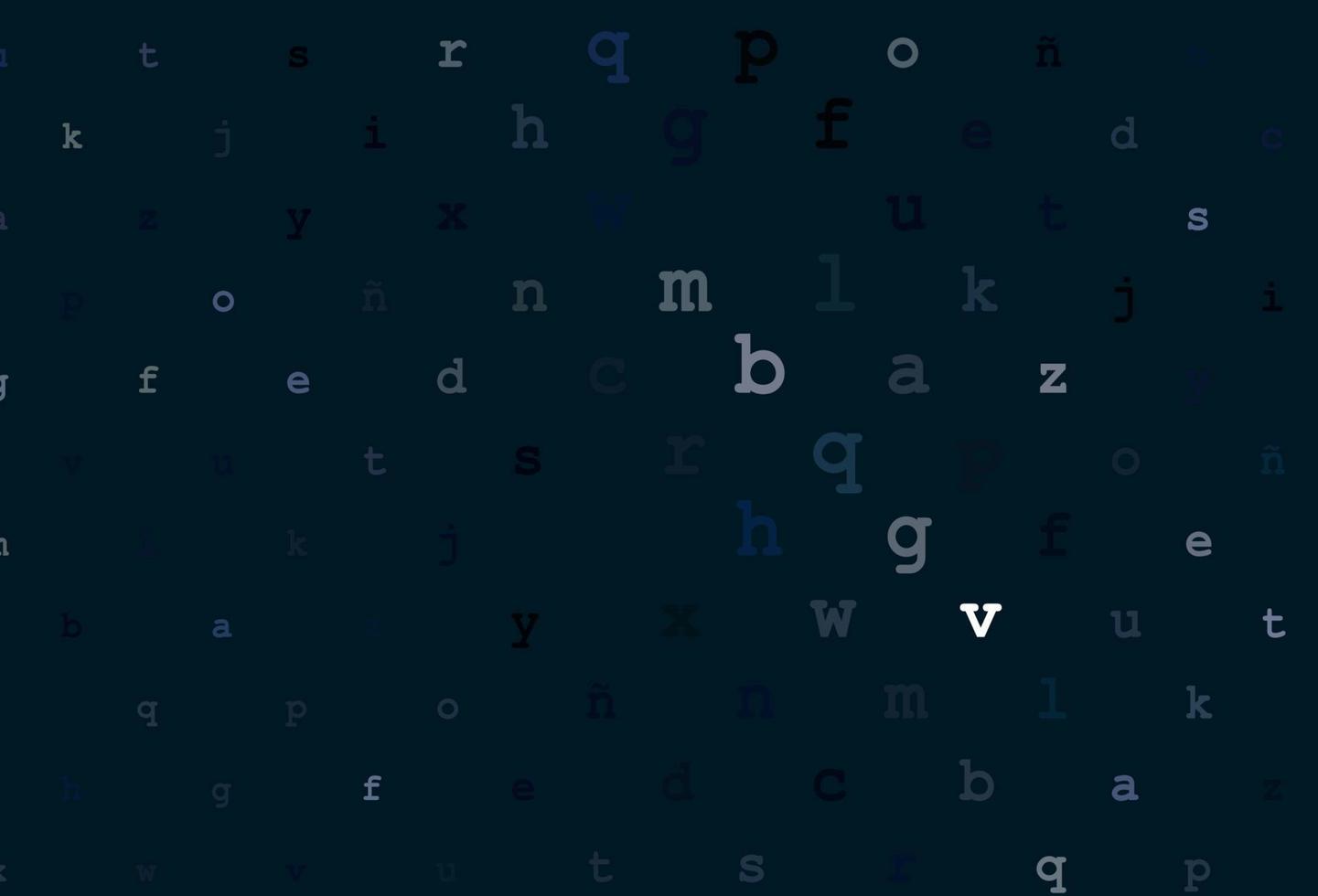 Dark blue vector template with isolated letters.