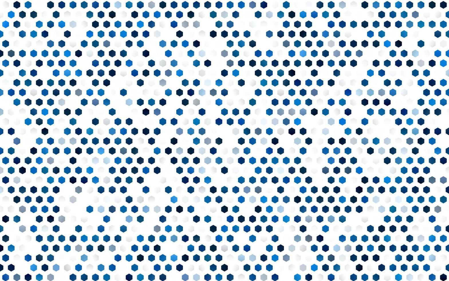 Telón de fondo de vector azul claro con hexágonos.