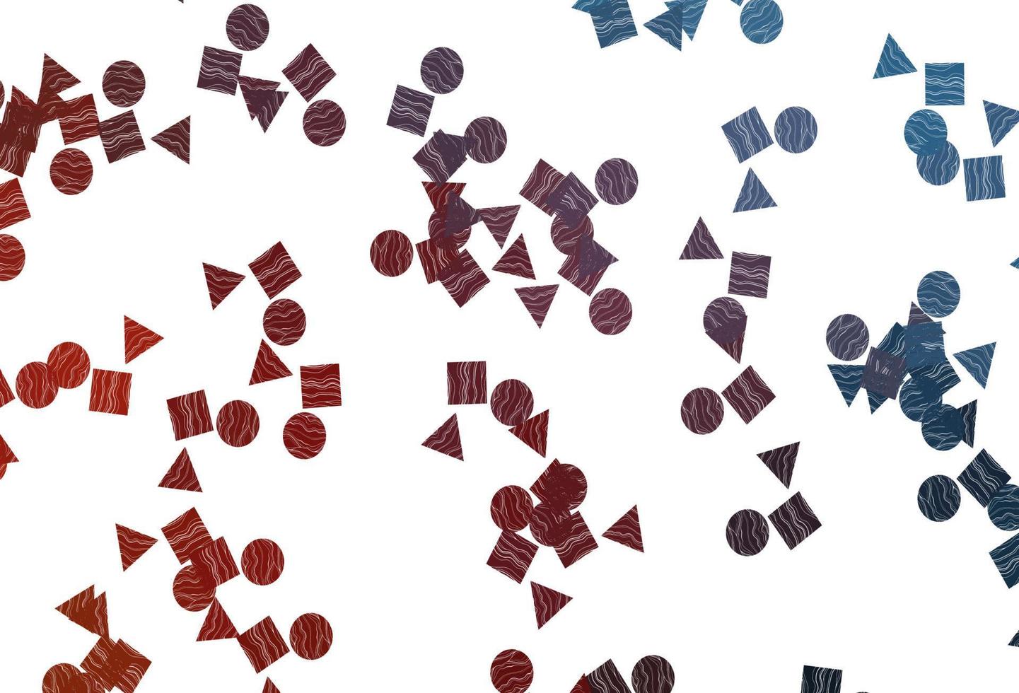 textura de vector azul claro, rojo en estilo poli con círculos, cubos.