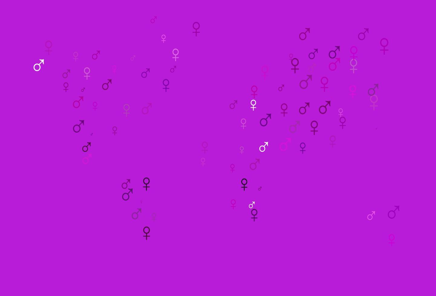patrón de vector púrpura claro con elementos de género.