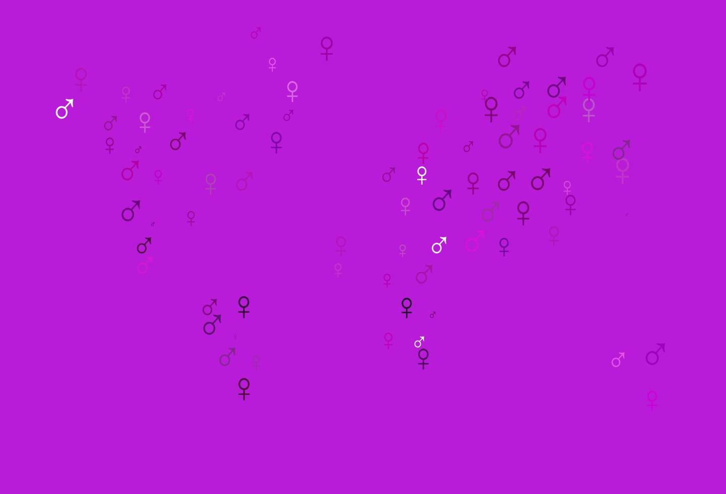 Light purple vector pattern with gender elements.