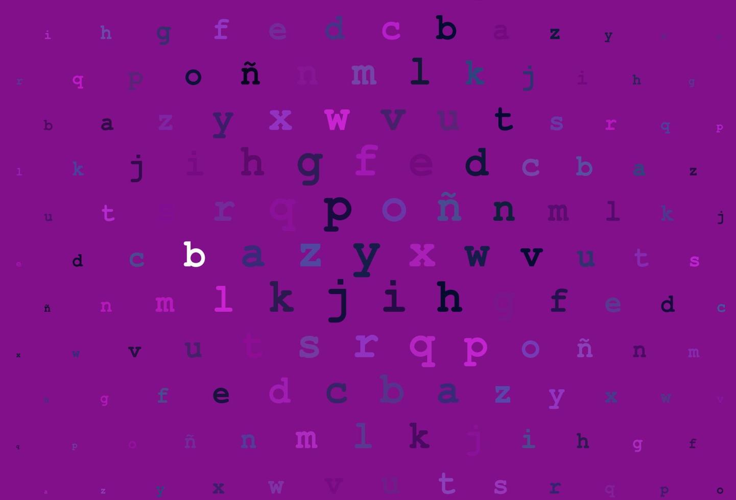 Dark pink, blue vector texture with ABC characters.