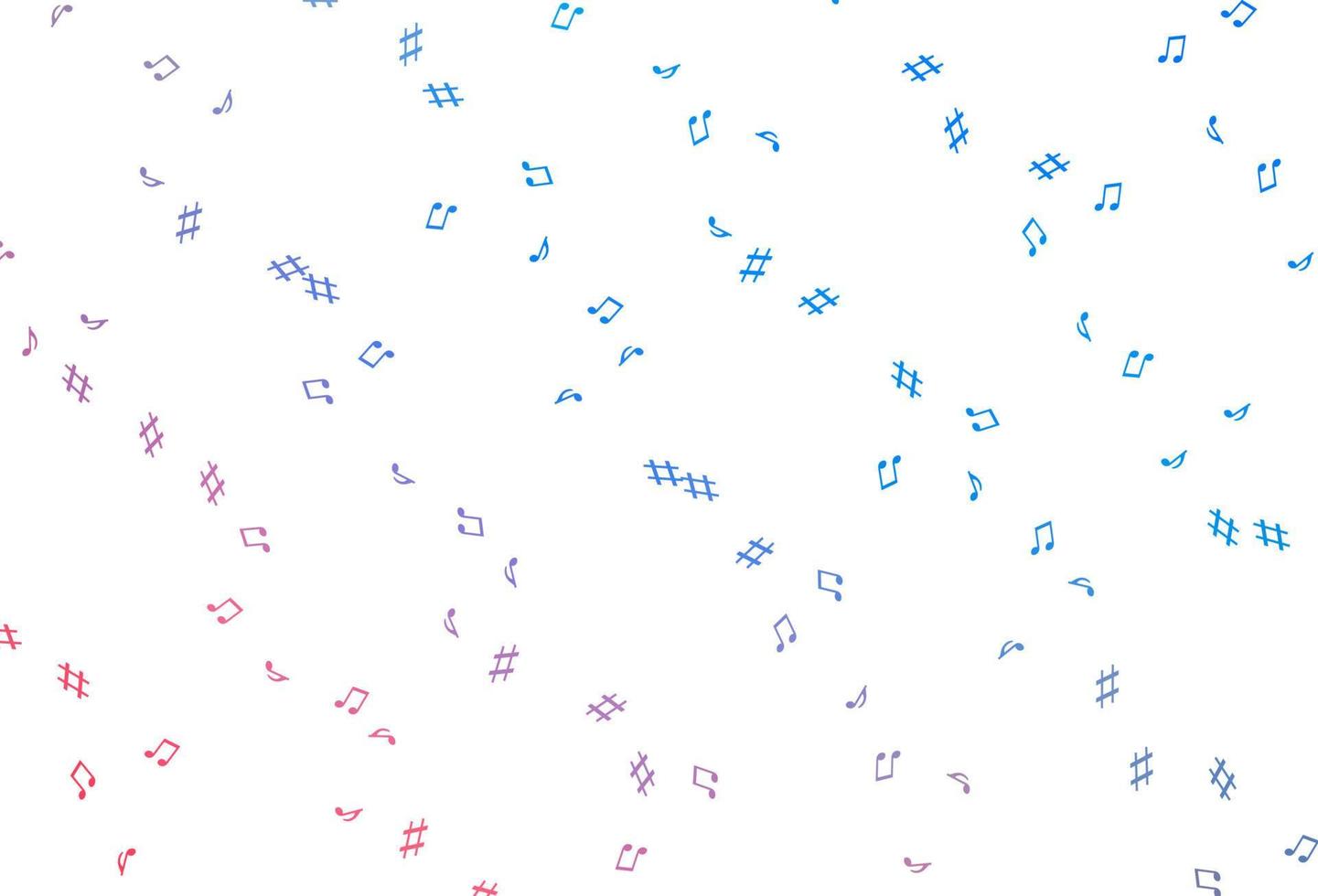 Light Blue, Red vector backdrop with music notes.