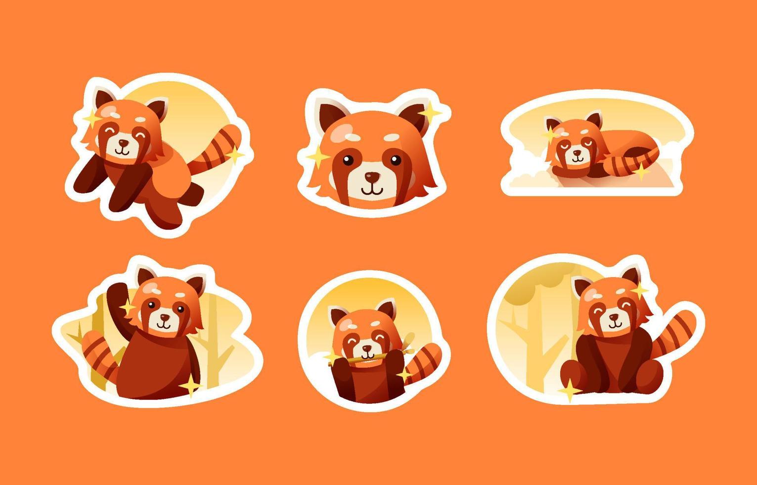 Cute Little Red Panda vector