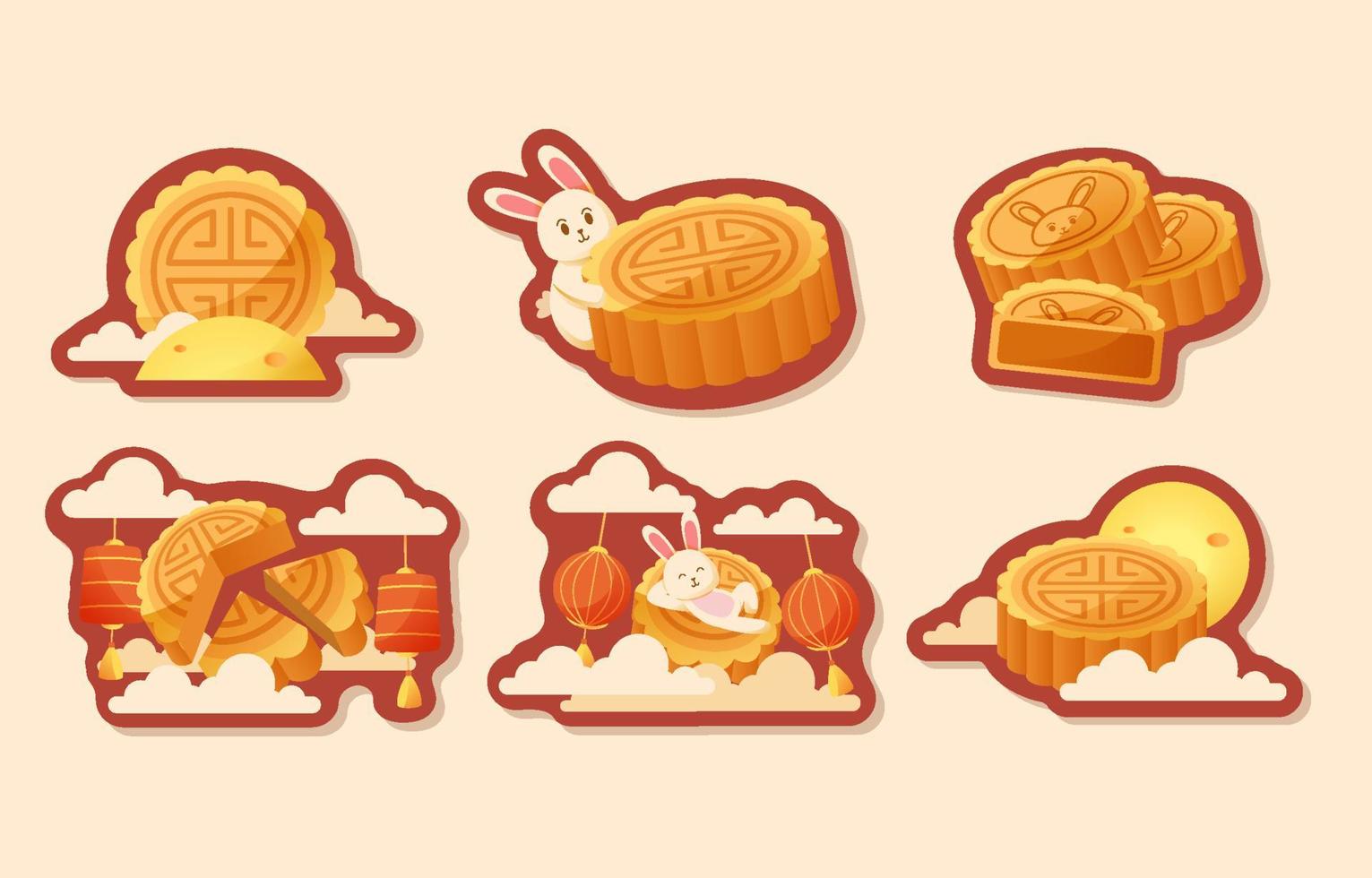 Tasty and Yummy Mooncake on Mid Autumn Festival vector