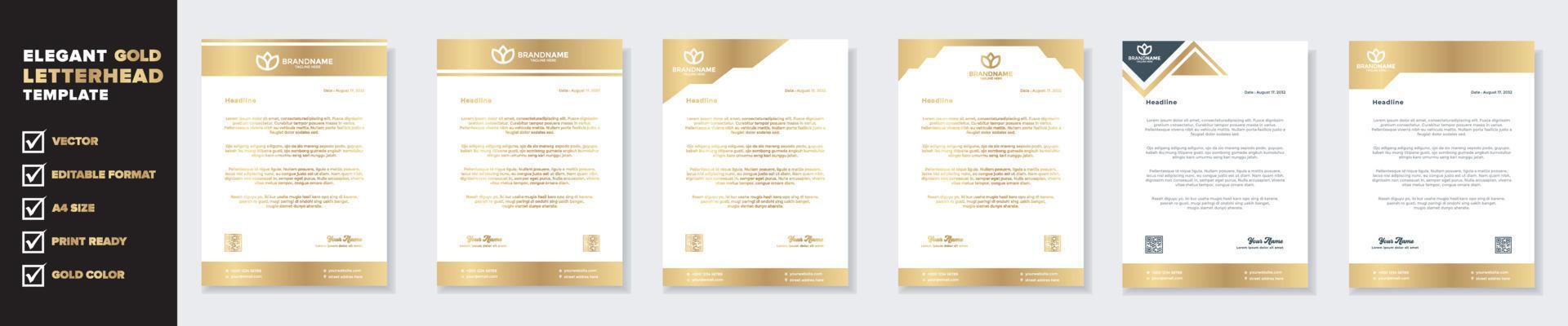 luxury letterhead design template vector