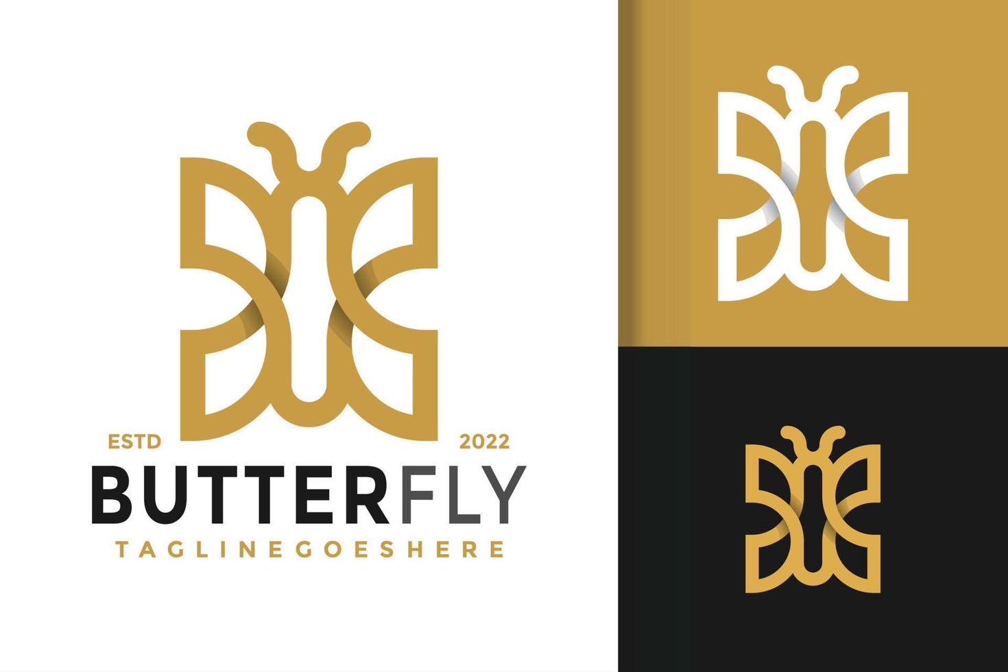 Linear Butterfly Logo Design, brand identity logos vector, modern logo, Logo Designs Vector Illustration Template