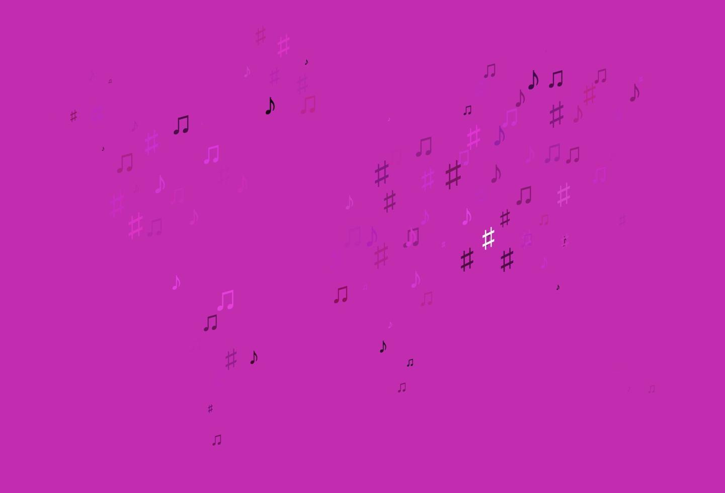 Fondo de vector rosa claro con símbolos musicales.