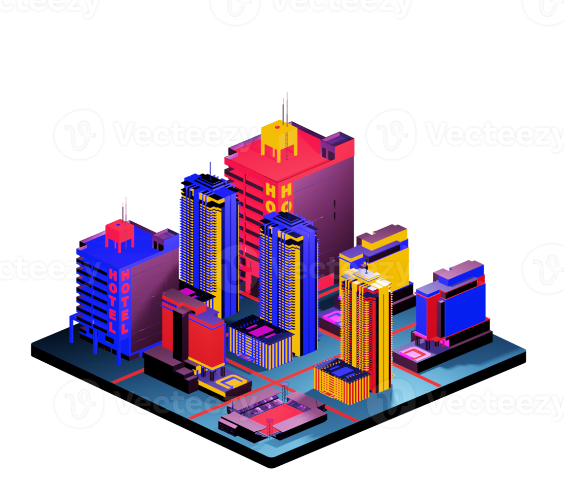 Isometric building arrangement png