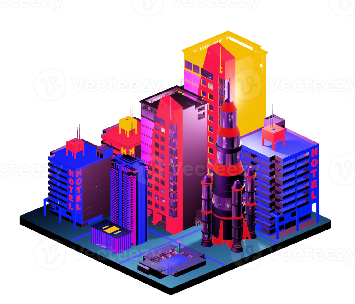 Isometric building arrangement png