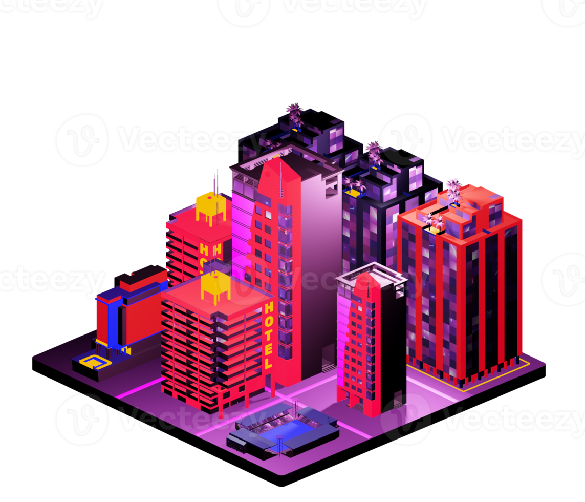 Isometric building arrangement png