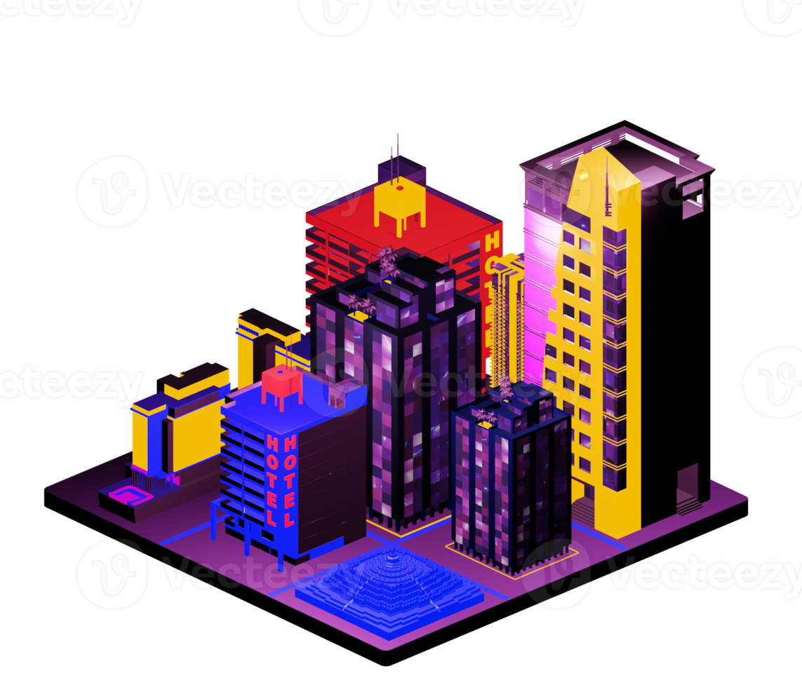 Isometric building arrangement png