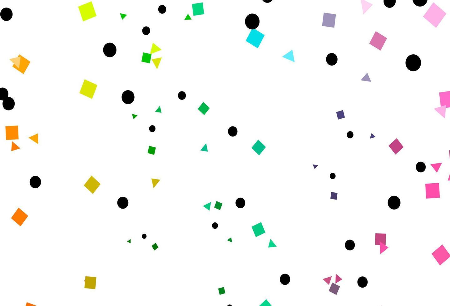 Fondo de vector de arco iris multicolor claro con líneas, círculos, rombos.