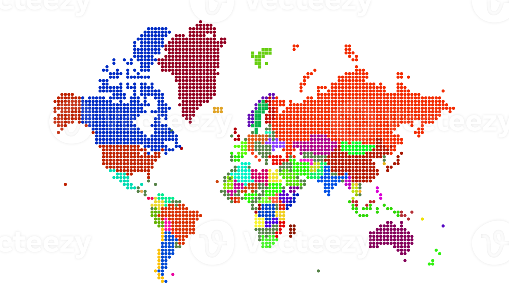 puntos del mapa mundial. plantilla de mapa mundial con continentes, américa del norte y del sur, europa y asia, áfrica y australia png