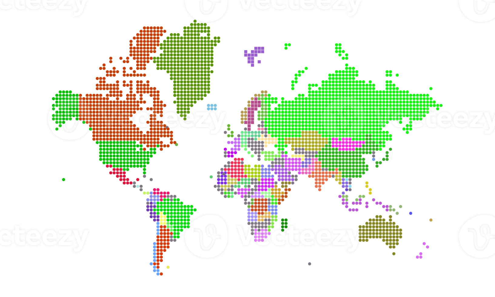 värld Karta prickar . värld Karta mall med kontinenter, norr och söder Amerika, Europa och Asien, afrika och Australien png