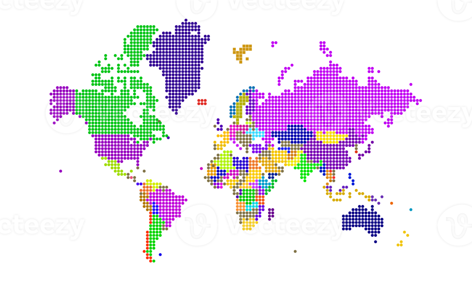 World map dots . World map template with continents, North and South America, Europe and Asia, Africa and Australia png