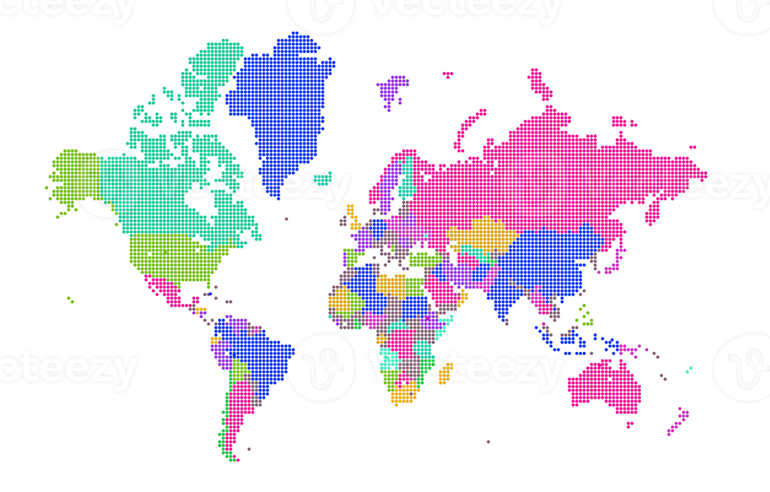 värld Karta prickar . värld Karta mall med kontinenter, norr och söder Amerika, Europa och Asien, afrika och Australien png