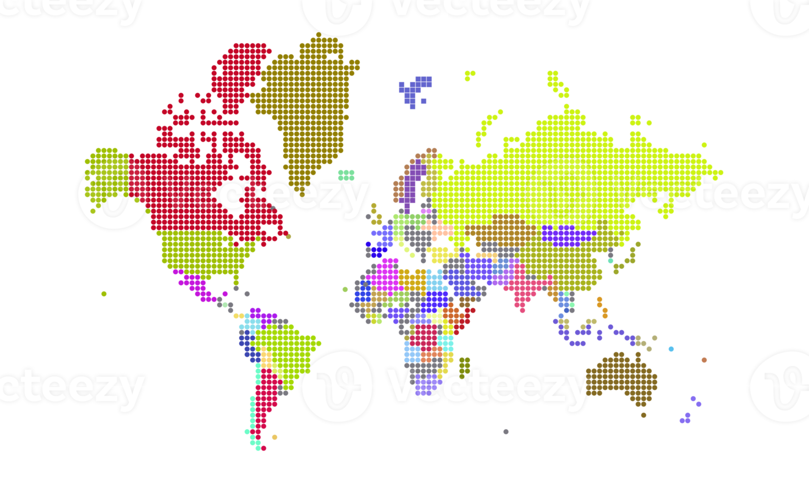 World map dots . World map template with continents, North and South America, Europe and Asia, Africa and Australia png