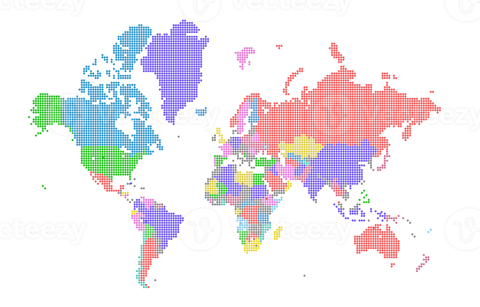 wereld kaart dots . wereld kaart sjabloon met continenten, noorden en zuiden Amerika, Europa en Azië, Afrika en Australië png