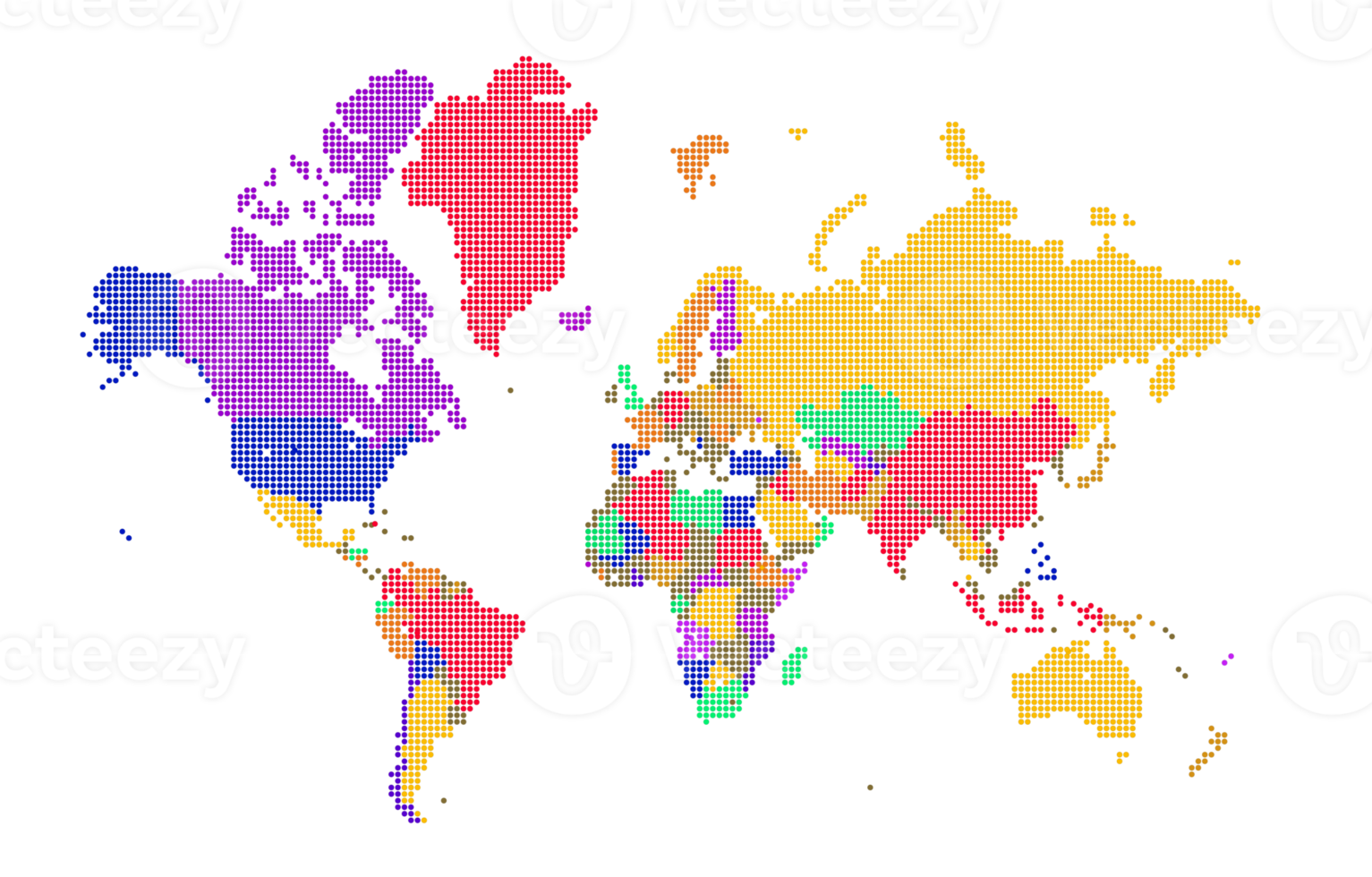 World map dots . World map template with continents, North and South America, Europe and Asia, Africa and Australia png