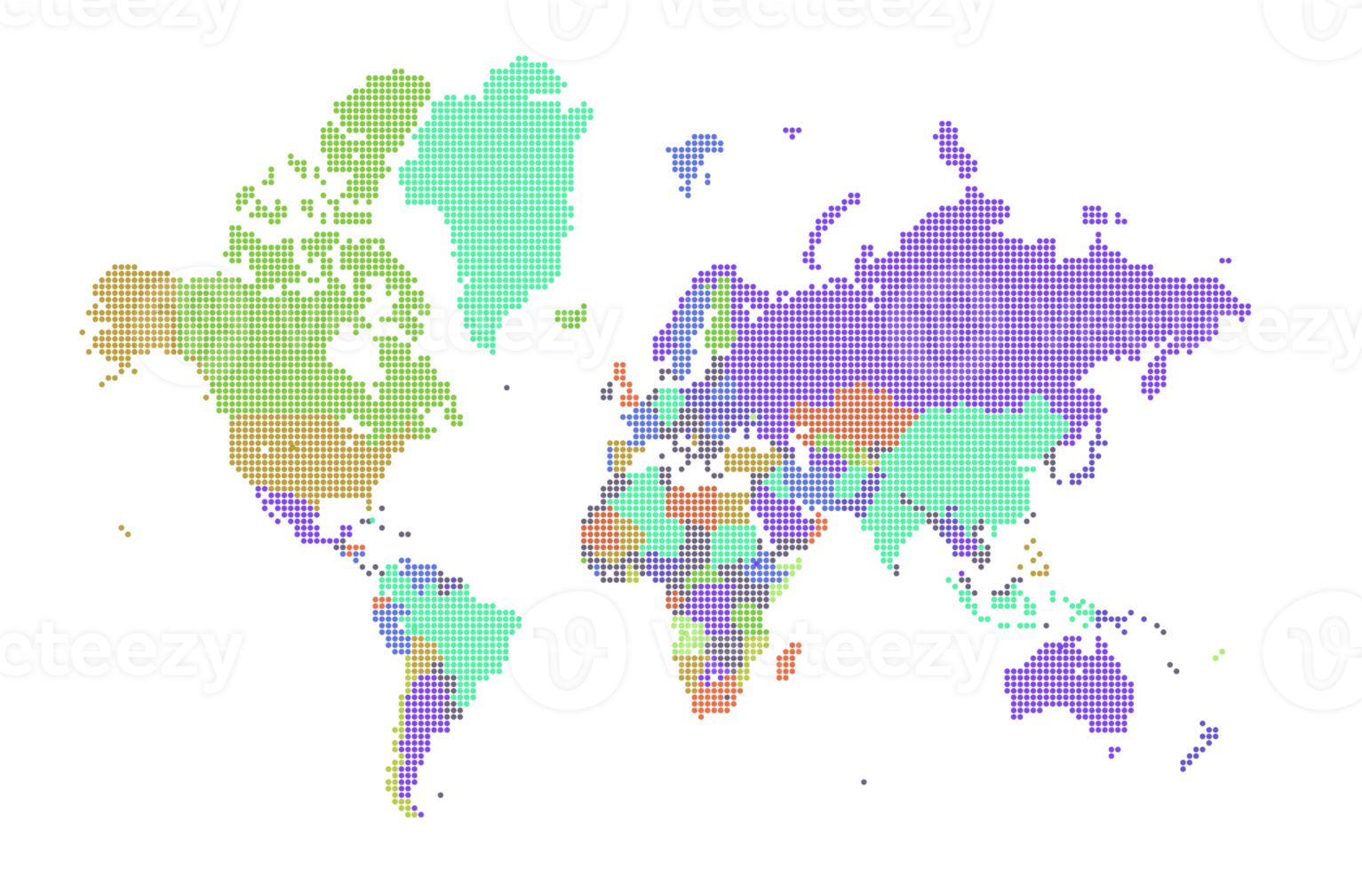 World map dots . World map template with continents, North and South America, Europe and Asia, Africa and Australia png