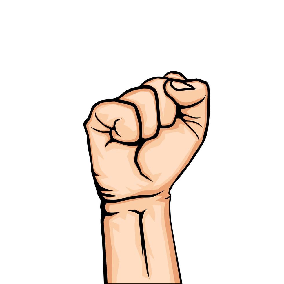 Raised fists symbolize people fighting for freedom vector