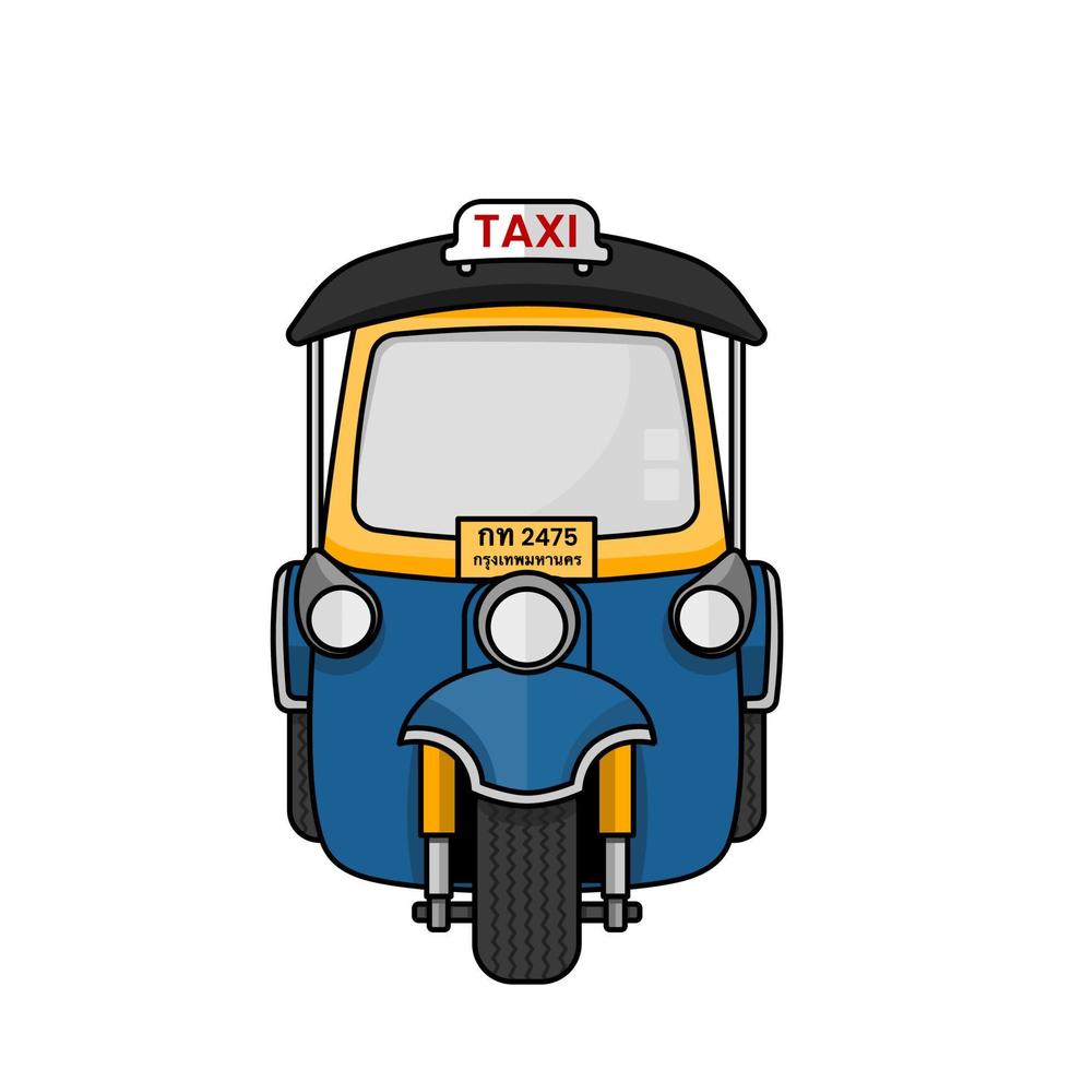 Tuk Tuk travel in Thailand on a white background vector