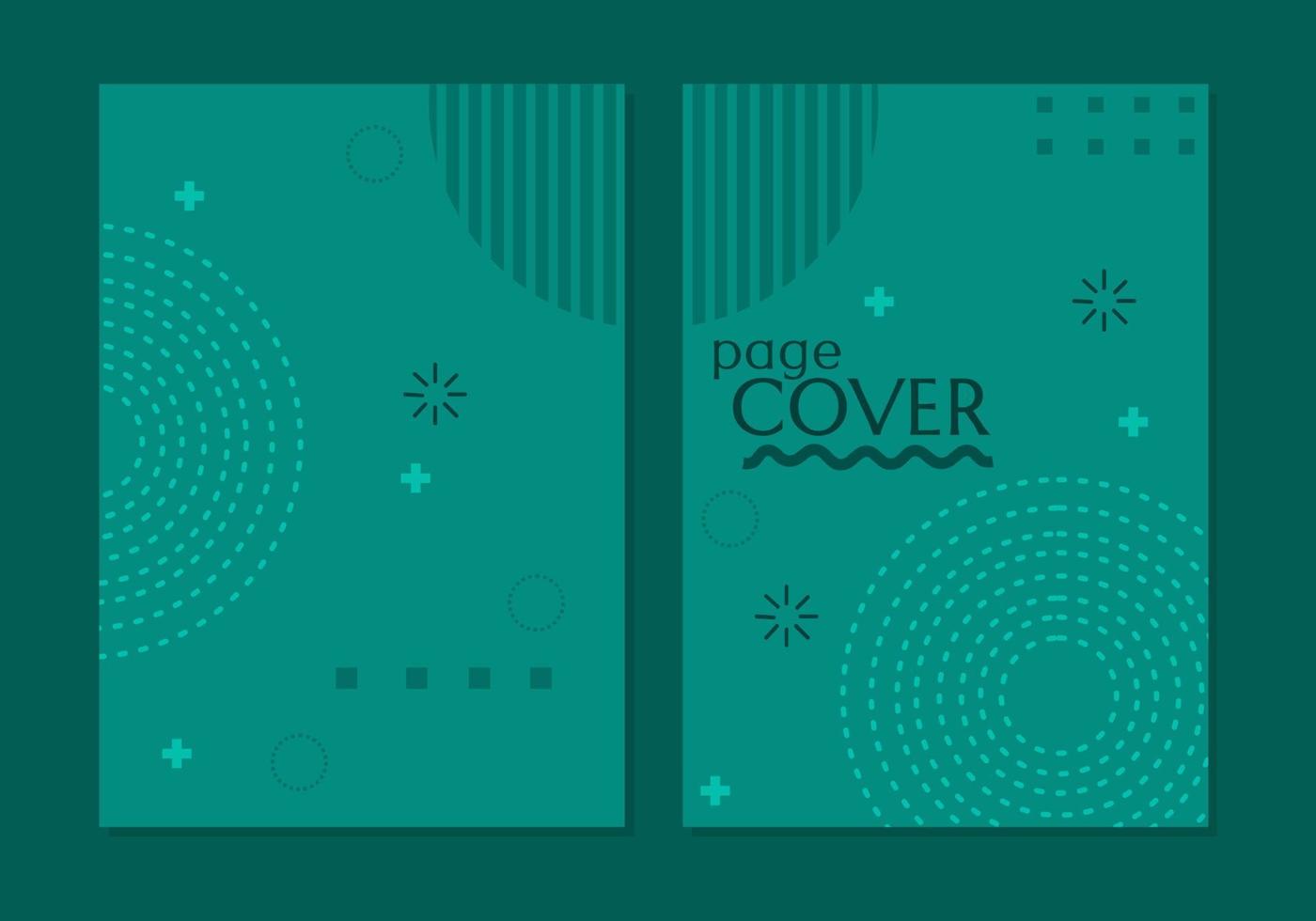 Set of cover design in Memphis style. Geometric design.green abstract background. can use for cover, notebook, poster, booklet, book, annual report vector