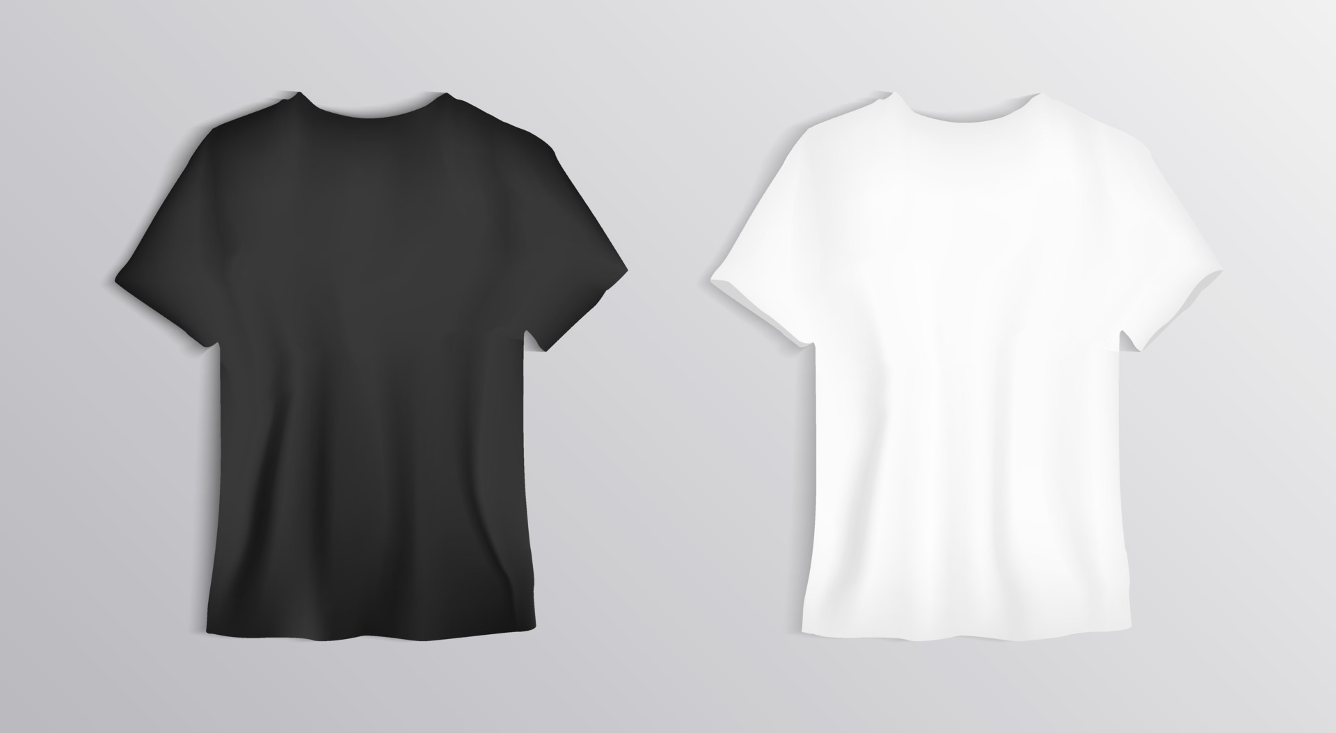 Set isolated black and white t-shirt template Vector Image