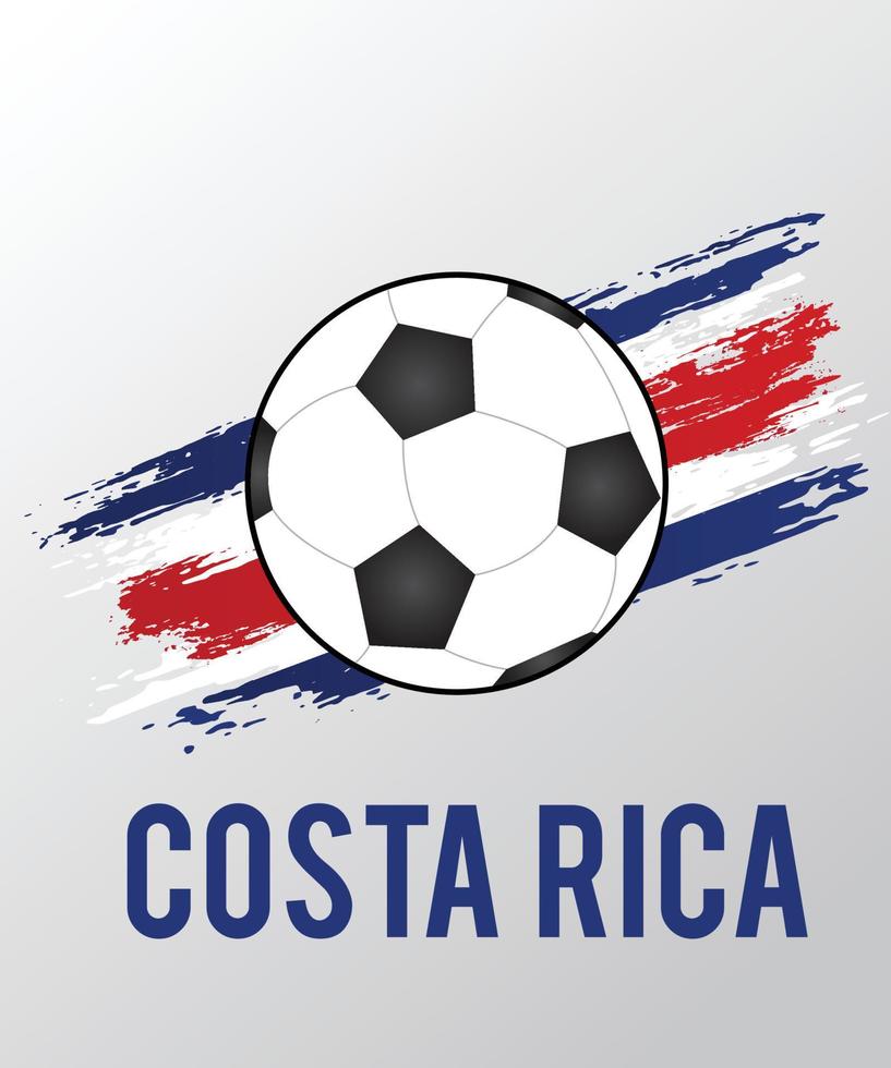 Flag of  Costa Rica with Brush Effect for Soccer Fans vector