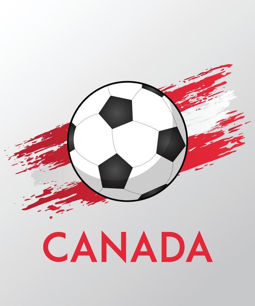 bandera de canadá con efecto de pincel para los fanáticos del fútbol vector