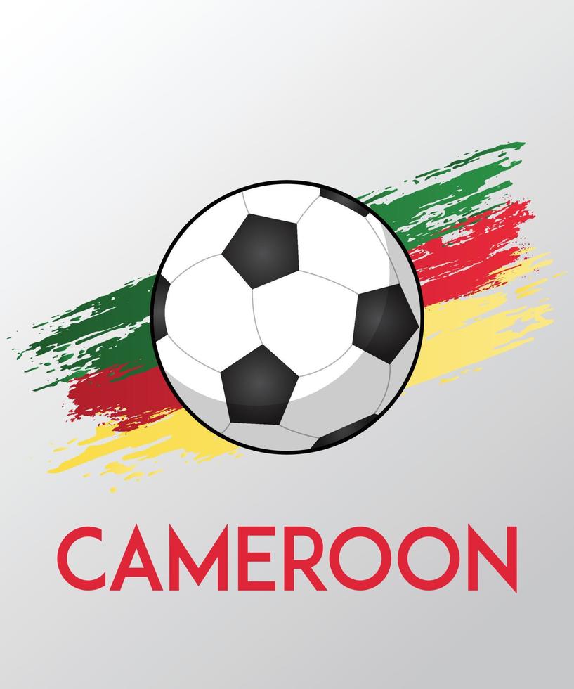 Flag of  Cameroon with Brush Effect for Soccer Fans vector