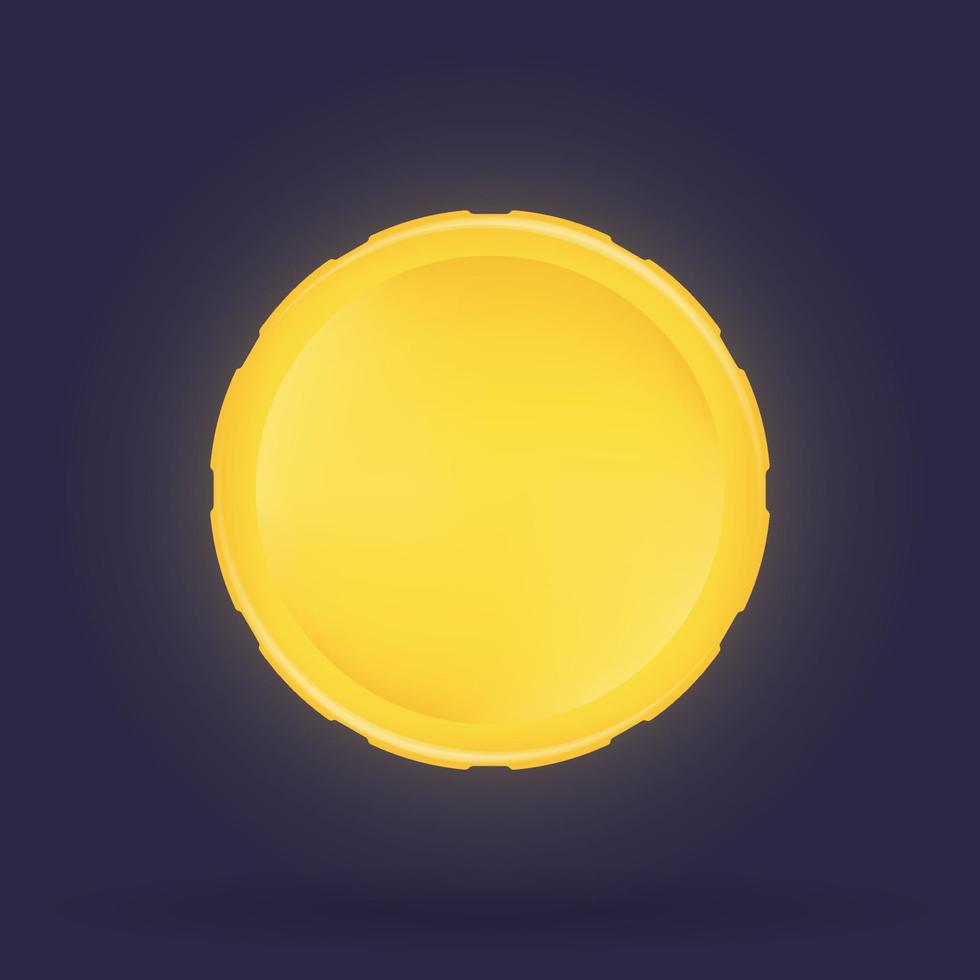 3D gold coin on dark background. 3d render illustration vector