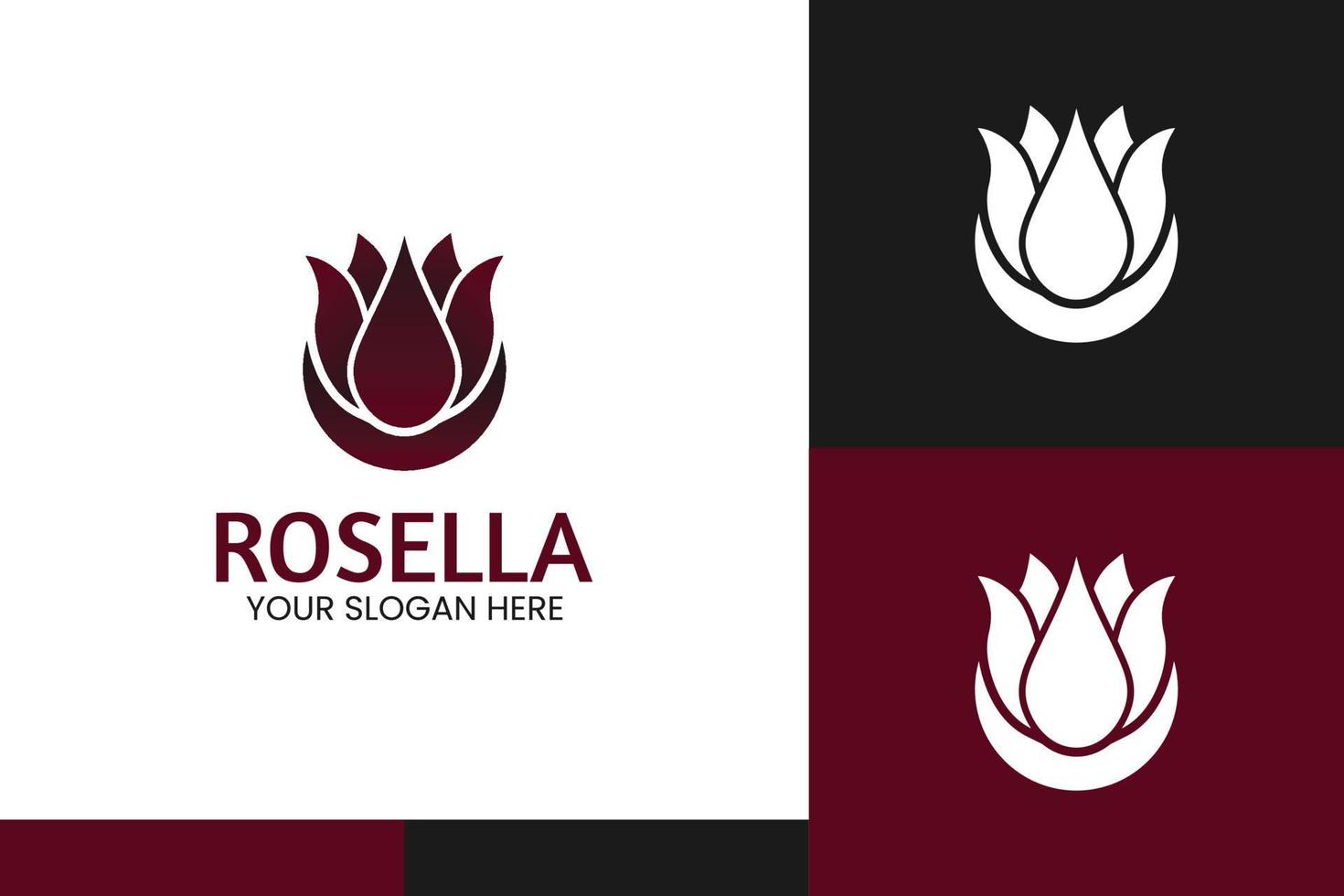 Hand draw vector rosella flowers logo illustration