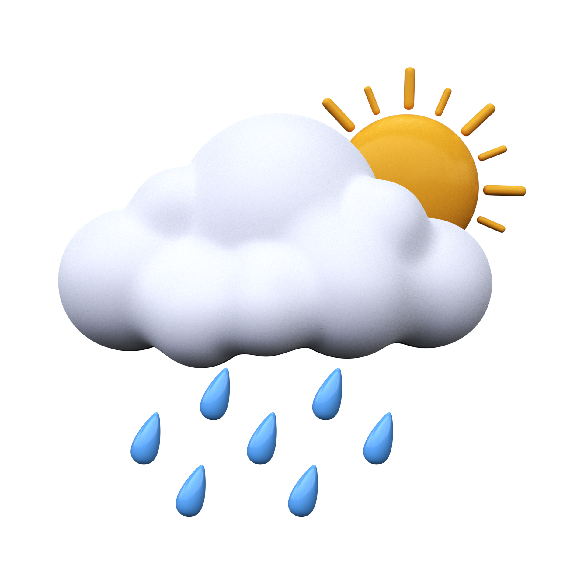 Sunny and rainy day. Weather forecast icon. Meteorological sign